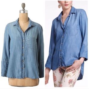 ANTHROPOLOGIE ELEVENSES DENIM SHIRT (size L)